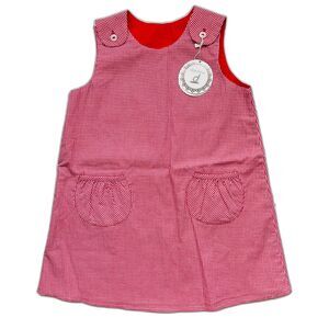 Dondolo Red Gingham Reversible Dress Size 3